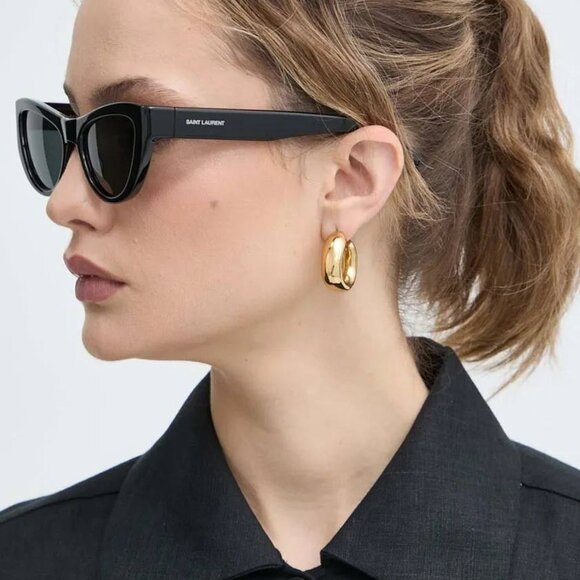 Final Price! Saint Laurent SL676 001 Shiny Black/Black Sunglasses - Picture 3 of 9